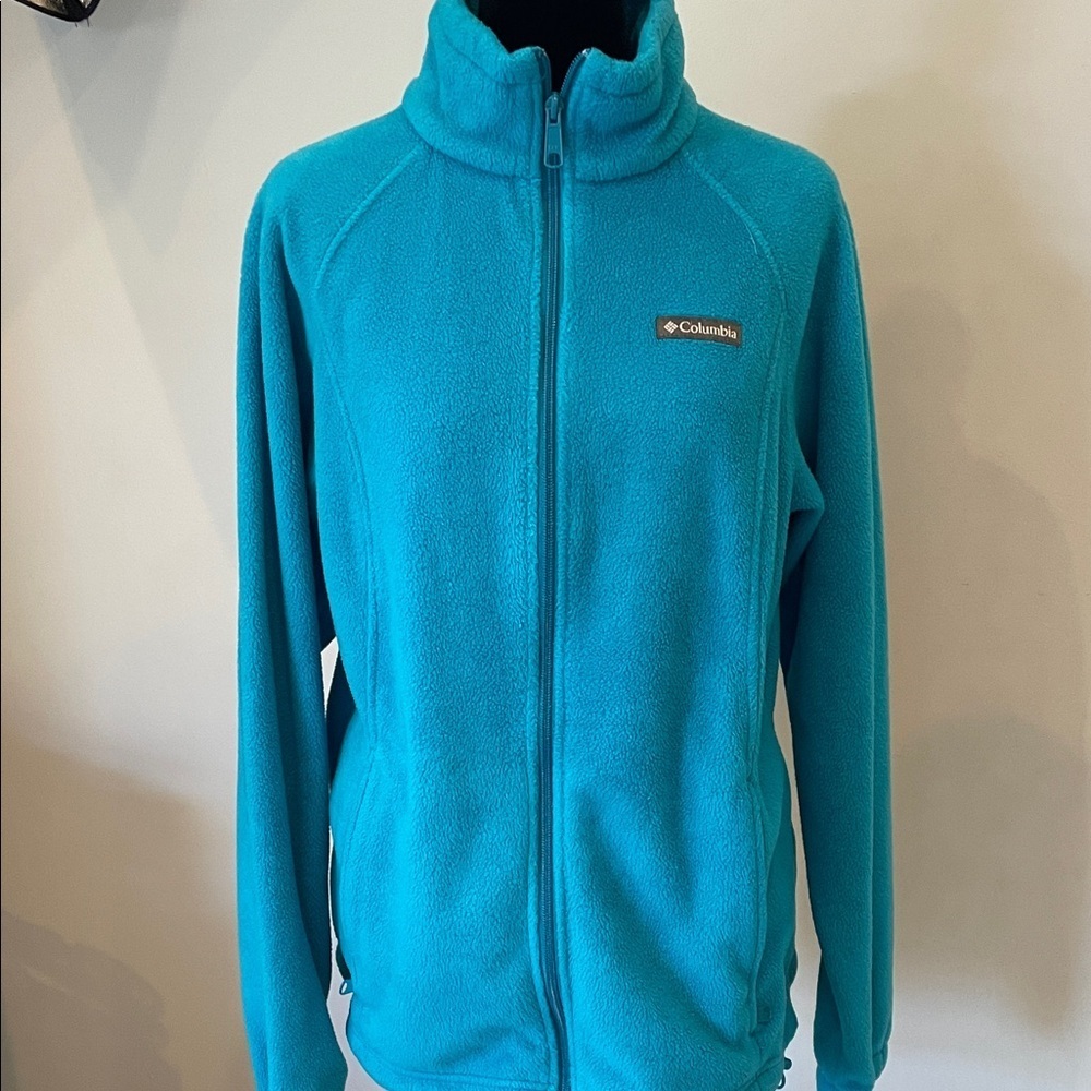 Columbia Turquoise Full-Zip Fleece women’s large